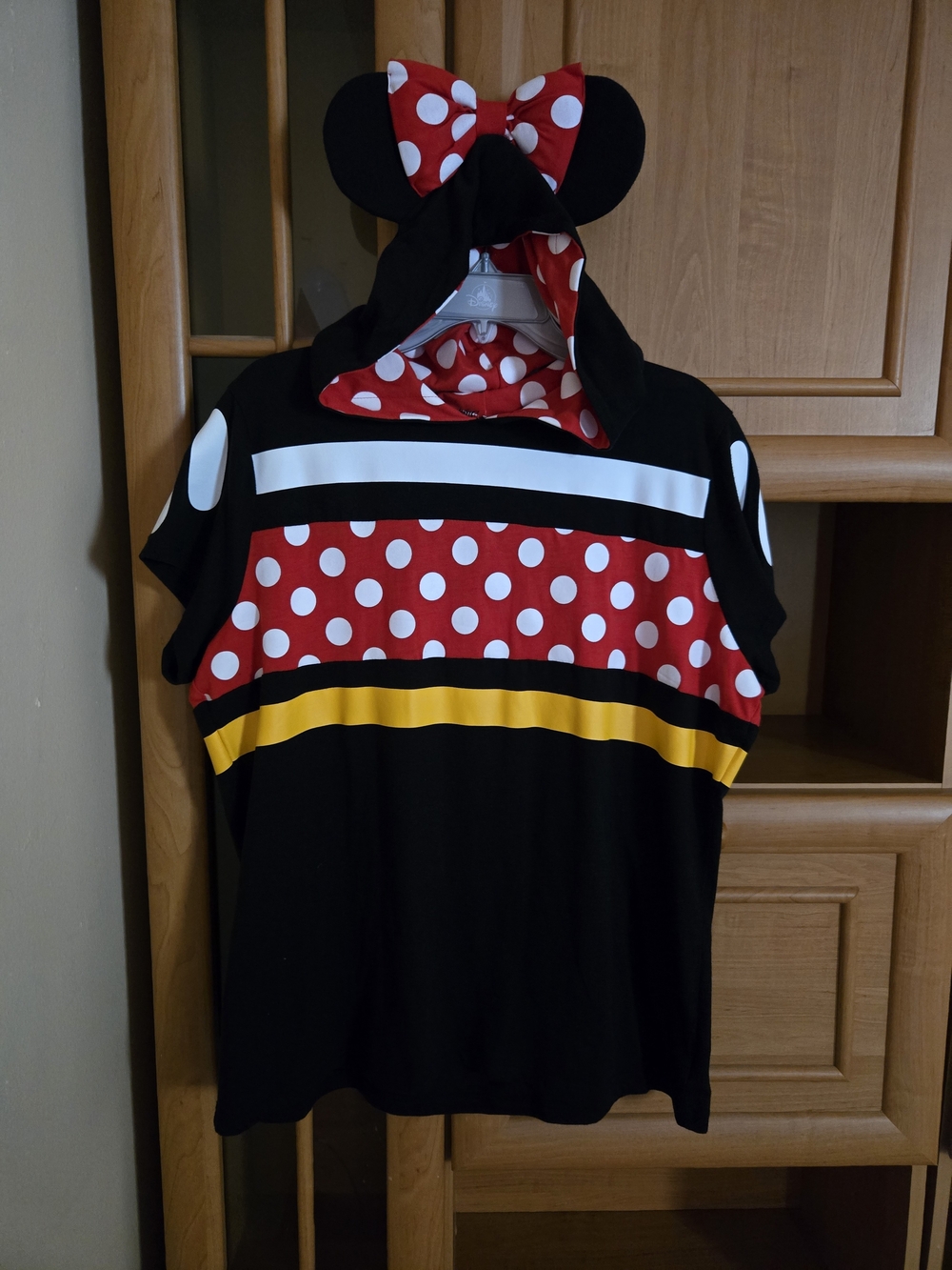 Woman's Minnie Mouse-Inspired Black & Red Polka Dot Hooded Top
